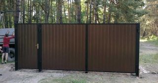 Купить распашные ворота из профнастила Богородицк, цена от 2799 руб.